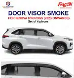 FALCON CAR DOOR/RAIN VISORS IN TRENDY SMOKE COLOR FOR INNOVA HYCROSS 2023 ONWARDS