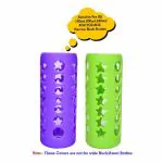 The Little Lookers Baby Feeding Bottle Silicone Warmer Cover/Sleeve Holder/Insulated Protection for Newborns/Infants/Babies (Green & Purple, 240 Ml)