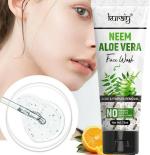 KURAIY 100% Natural NEEM ALOE VERA Facial Cleanser Brush Head Design Face Massage Washing Deep Cleansing