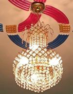 SHRI MAHAL ANTIQUES Round Crystal Big size Jhhomar Incandescent Chandelier for Living Room