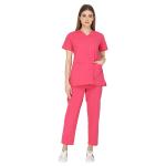 IS Indosurgicals Pink Polyester And Cotton Scrub Suits OT Dress For Doctors Women (Size XS)