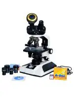 ESAW Pathological Doctor Compound Student Binocular Microscope 40X-1500X Mag LED Mp CMOS Camera And Kit Containing 50 Blank Slides Cover Slips Cleaning Cloth Dust Cover BM-SP3MP50SB
