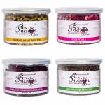 The Indian Chai - Combo, Chamomile Tea, Rose Petals, Hibiscus Tea and Spearmint Tea, for Sleep, Stress, Cholesterol and Immuntiy, All Organic Caffeine Free, Herbal Tea, 25g each, (4 x 25g)