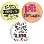 Dhcrafts Multicolor Metal Collect Moments Not Things, Lets Move Forward, Never Give Up D1 Printed Fridge Magnet, 5.8 Cm (Pack Of 3)