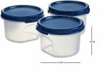 Signoraware Modular Round Plastic Container Set, 200ml, Set of 3, Mod Blue
