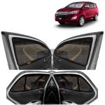 Kingsway Car Magnetic Sun Shades Curtains for Toyota Innova Crysta, Model Year : 2015 - 2021, Full Window Cover, Color : Black, Cotton Mesh, Complete Set of 6 Piece