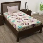 Story@Home Floral 186 TC 100 % Cotton Metro Series Elegant Design Flat Sheets Bedsheets with Complementary 1 Pillow Covers ( Pink & Light Brown)