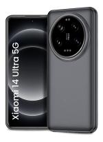 Golden Sand for Xiaomi 14 Ultra 5G - Rugged Frosted Semi Transparent PC Shock Proof Slim Back Case for Xiaomi 14 Ultra, Black