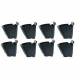 EARATAGROPOTS with Nature Vertical Garden Wall Hanging Pot (Black, Pack Of 8)