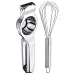 DreamBasket Stainless Steel Pizza Cutter & Egg Whisk / Egg Beater for Kitchen