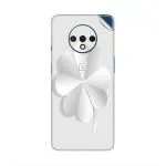 GADGETSWRAP Printed Vinyl Skin Sticker for Oneplus 8 - silver lucky four leaf clover