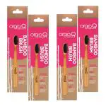 Orgaq Organicky Natural Bamboo ToothBrush With Charcoal Infused Bristle for Oral Care - 4 Pc