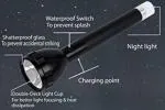 ShopGlobal 9050 LED TORCH Torch (Black, 8 cm, Rechargeable)