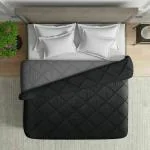 Wakefit Double Siliconised Microfibre Reversible Comforter (BlackBeauty & Night Owl)