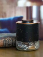 Whitegold Glass Storage Jar with Metal cover and Push button Lid