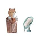 QinPin Combo of self draining soap tray & multipurpose bathroom toothbrush holder Plastic Toothbrush Holder