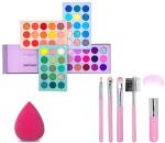 Hot Beauty cosmetics Color board , 5 pcs brushes , Sponge (7 Items in the set)