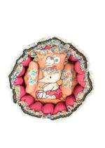 MONI MINI THE BRAND Baby Elephant round Tub matress New Born Baby's Comfortable Round Tub Bed, Reversible Baby Bedding Sets Cum Mattress with Pack of 3 Multi Shape Pillows.