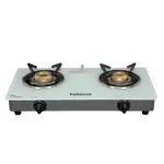 Fabiano 2 Burners Toughened Glass Gas Stove(Manual Ignition,White) Glass Manual Gas Stove