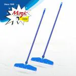 Mazic Floor Cleaning Jumbo Wiper Long Handle with Wide Foam for Multipurpose uses Cleaning, Water Swiping - Pack of 2, Blue