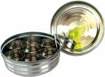 Rastogi Hadicrafts Stainless Steel Food grade Masala Box,Spice Box,Indian Spice Box Size - 8x8 Inch
