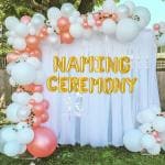 SPECIALYOU.IN Pink Naming Ceremony Decoration kit , Baby Name Revealing Decoration items ,Baby naming ceremony decoration items for girls ,Naming ceremony backdrop ,Namkaran ceremony decoration - 68 pcs