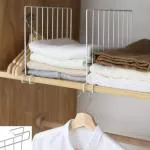 Inditradition Wardrobe Shelf Divider, Cloth Organizer | Wardrobe Closet Separator (Metal, White) (Pack of 2)