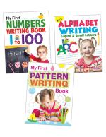 Combo Set of Writing Books- Number Writing, Pattern Writing, 2 In 1 Alphabet Writing [Little Masters]