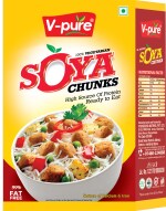 V pure Soya Chunks High Protein 200 gm | 99% Fat-free | Vegan | Gluten-free | Healthy Breakfast & Products | Tender and Juicy Supersoft Soya Chunks