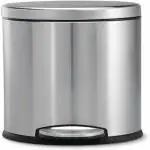OPR Stainless Steel Plain Pedal Bin with Plastic Bucket and Lid | Garbage Bin/Trash Can, Round Shape Dustbin for Home, Bathroom, Kitchen, Room, Office (12 Litre)