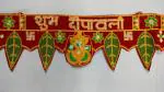 Webble Traditional Embroidery Green Leaf, Ganesha and Shubh Deepawali Home Door, Main Gate, Diwali Navratri Decoration Toran Green Suitable for Door, Wall, Pooja Area and Every Occasion