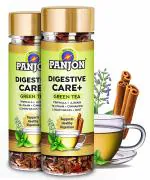 Panjon Digestion Green Tea for Indigestion, Gas, Acidity with Triphala, Ajwain, Lemongrass 2 Jars