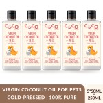 COCO CRUSH Virgin Coconut oil for Cats, Kittens| Cold-Pressed, Edible, & Hair Massage (5*50 ml)| 100ml