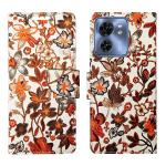 A D Enterprises Orange Pattern Flip Cover for Moto Edge 40 | Magnetic Case | Shock Absorbent | Flip Cover Moto Edge 40