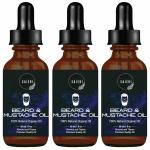 SAJERI Beard Oil for Growing Beard | Faster with Almond and Thyme NATURAL | Best Beard Growth Oil for Men || Nourishes and Strengthens Uneven Patchy Beard-30ML PACK OF 3