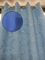 Jvin Fab Sky Blue Polyester Curtain, 8.5 Feet (Set Of 2)