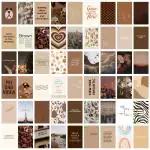 Craft Qila 54 Peel-N-Stick Brown Aesthetic Wall Collage Kit, Girl Room Decor, Dorm Decor, Photo Collage Kit, Wall Collage