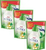 Yutika Handwash Complete Germ Protection Handwash Enriched with Moisturizers and a pH Balanced Formula Liquid Soap Refill, Neem Hand Wash Pouch Each (180 ml) (Pack OF 3)