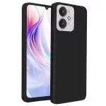 Knotyy Ultra Soft Rubberised Back Cover for Redmi 13C 5G | Inner Velvet Fabric Lining | Matte Silicone Flexible |Raised Bumps for Camera & Screen Protection Back Case Cover - Black