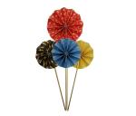 AMFIN Multi Star Print Fan Cupcake Cake Toppers - Multicolour (Red Star)