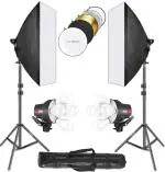 Eloies Simpex PRO HD LED 5 Photo & Video Studio Light Softbox, Continuous Lights | YouTube Shooting,Film Making, Videography, Portrait, Product Photography | (Pack of 2 Lights), with 43 inch Reflector