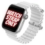 JOBINKA (49mm Ocean Strap White) Ocean Silicone Strap Band Compatible with Apple Watch Strap Size 49mm 45mm 44mm 42mm Strap Men Women for iWatch Strap Series Ultra 8 ,7 ,6 ,5 ,4 ,3 ,2 ,1 ,SE iWatch strap (White)