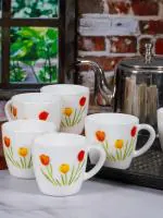 Cello Opalware Tea/Coffee Mugs (set of 6pcs) 110ml