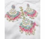 Gyaan Jewels Handmade Brass Earring and Maang Tikka Set Beige (Women) (Pack of 1) Free Size