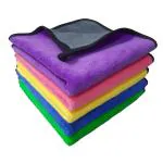SOBBY 5 Pcs Car Care Microfibre Cloths for Car Cleaning and Detailing, Home Cleaning, Kitchen Cleaning- 600 GSM Microfiber Cloth (5 Pcs-Dual sided-40x40cm-Multicolor)