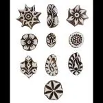 AN HANDICRAFT Wooden Hand-Carved Printing Stamp Block (1 to 1.5 inch) -Set of 10