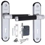 Atom 7 inch Heavy Duty Iron Mortise Door Lock for Bedroom, Living Room, Main Door, Black Finish | 3 Keys | 6 Lever Double Stage Lockset for House Hotel Office (WIHMZ1KY)