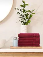 SWHF Chic Home Cotton 600 GSM Hand Towel Set (Pack of 5) (Maroon)