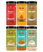 YUM YUM Spices Combo Pack 1.2kg (Red Chilli,Turmeric,Jeera, Dhaniya,Sabji Masala,WhitePepper Powder)