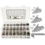 Epi-Torque Socket Head Cap Screws, Nuts, Allen Bolts, Washers with Allen Keys - Alloy Steel 202 Grade M3 M4 M5 Assortment Kit Set with Storage Box (Pack of 793)